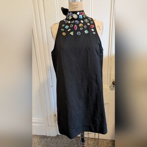 STAUD Black Mini Dress Rhinestones